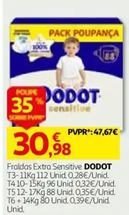 Auchan Fraldas extra sensitive dodot promoção