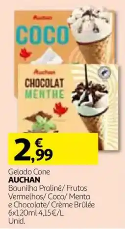 Auchan Gelado Cone Auchan promoção