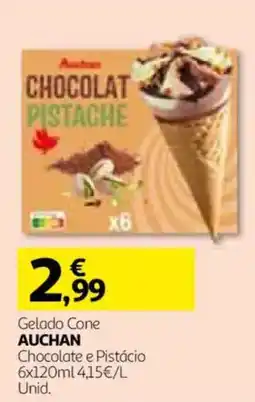Auchan gelado cone auchan chocolate e pistácio promoção