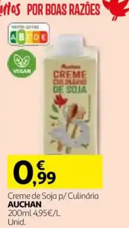 Auchan Creme de Soja p/ Culinária Auchan promoção