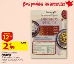 Auchan Chourico Ibérico Auchan promoção