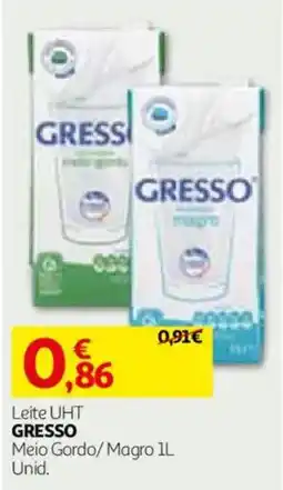 Auchan Leite UHT Gresso promoção