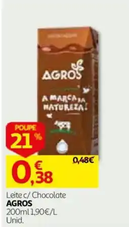 Auchan Leite c/ Chocolate AGROS promoção