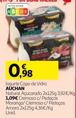 Auchan logurte Copo de Vidro Auchan promoção