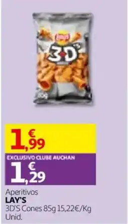 Auchan Aperitivos Lay's 3d's Cones promoção