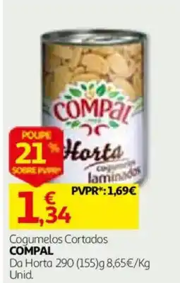 Auchan Cogumelos cortados compal promoção