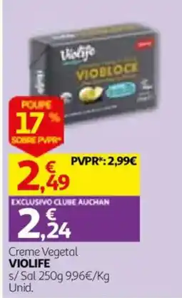 Auchan Creme Vegetal Violife promoção