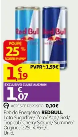 Auchan Bebida Energética RED BULL promoção