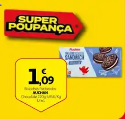 Auchan Bolachas Recheadas Auchan Chocolate promoção