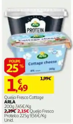 Auchan Queijo Fresco Cottage Arla promoção