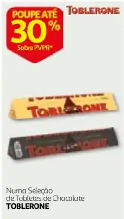 Auchan Toblerone numa seleção de tabletes de chocolate toblerone promoção