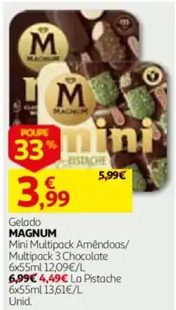 Auchan gelado magnum mini multipack amêndoas promoção