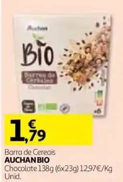 Auchan Barra de cereais auchan bio chocolate promoção