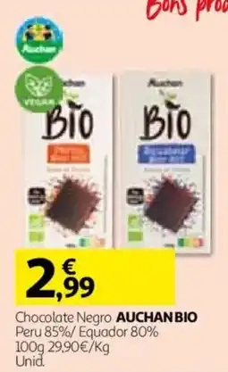 Auchan Chocolate Negro Auchan Bio promoção