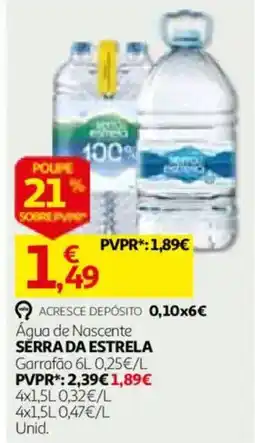 Auchan Água de Nascente Serra da Estrela promoção