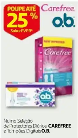 Auchan Carefree O.B. numa seleção de protectores diários e tampões digitais promoção