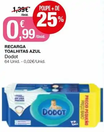 Intermarché Recarga Toalhitas Azul Dodot 64 Unid promoção