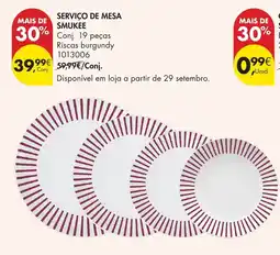 Pingo Doce Serviço de mesa smukee promoção