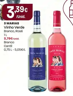 Intermarché Três marias vinho verde branco, rosé promoção