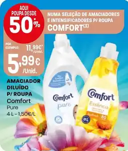 Intermarché Amaciador diluído p/ roupa comfort pure promoção