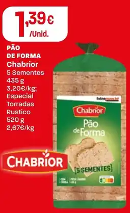 Intermarché Pão de forma chabrior 5 sementes promoção