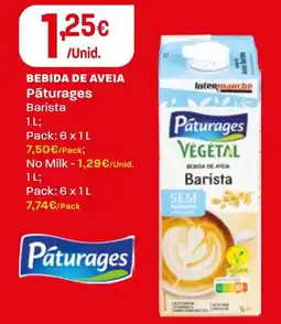 Intermarché Bebida de aveia paturages barista promoção