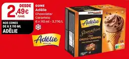 Intermarché Cone Adélie Chocolate/Caramelo promoção
