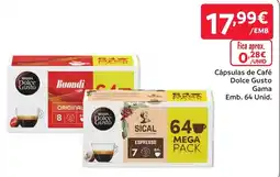 Amanhecer Cápsulas de Café Dolce Gusto Gama promoção