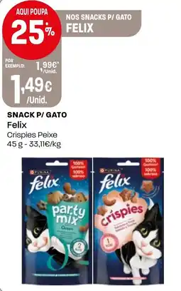 Intermarché Snack p/ gato felix crisps peixe promoção