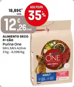 Intermarché Alimento seco p/ cão purina one mini mini active promoção