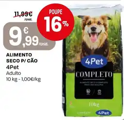 Intermarché alimento seco p/ cão 4pet adulto promoção