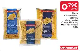 Amanhecer Massa cotovelinhos espirais macarrone macarrão riscado amanhecer promoção