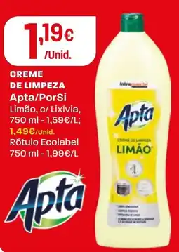 Intermarché Apta creme de limpeza limão promoção