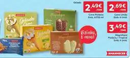 Amanhecer Amanhecer gelado cone pistácio promoção