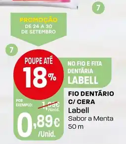 Intermarché Fio dentário c/ cera labell sabor a menta promoção