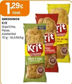 Intermarché Gressinos Krit Soja/Chia, Pipas, Azeite/Sal promoção