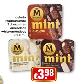 Bolama magnum mini 3 chocolates amêndoas white amêndoas promoção