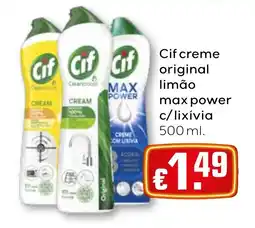 Bolama Cif creme original limão max power c/lixívia promoção