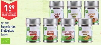 ALDI Gut Bio Especiarias Biológicas 50/80g promoção
