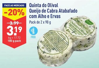 ALDI Quinta do Olival Queijo de Cabra Atabafado com Alho e Ervas 2 x 90g promoção