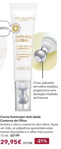 Yves Rocher Creme Iluminador Anti-idade Contorno de Olhos promoção
