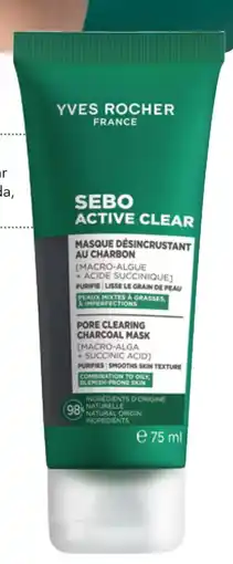 Yves Rocher Máscara desincrustante com carvão promoção