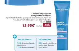 Yves Rocher Creme rico apaziguante para pele seca e sensível promoção