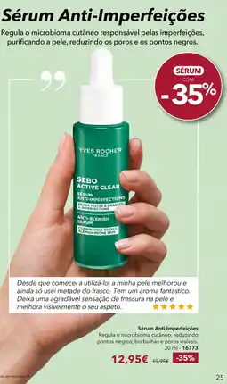 Yves Rocher Sérum anti-imperfeições yves rocher promoção