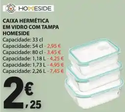 E.Leclerc Caixa hermética em vidro com tampa homeside promoção