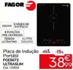 Conforama Fagor placa de indução portátil ultraslim promoção