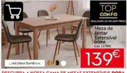 Conforama Mesa de jantar extensível dora promoção