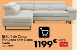 Conforama Sofá de Canto Esquerdo com Cama Swan promoção