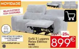 Conforama Sofá 3 Lugares Relax Elétrico Nube promoção