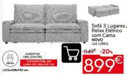 Conforama Sofá 3 Lugares Relax Elétrico com Cama promoção